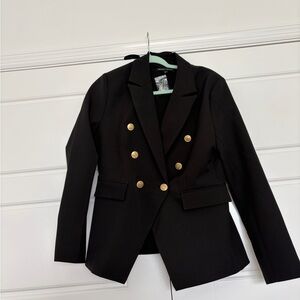 Boston Proper Black Blazer with Gold Buttons